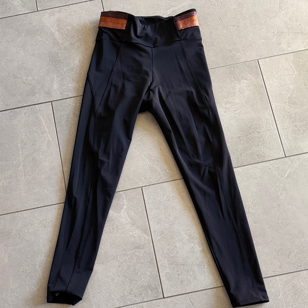Onzie Black Leggings with Waist Sparkle Accent